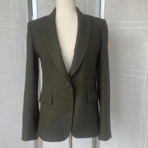 Veronica Beard Green Herringbone Classic Dickey Jacket sz 6